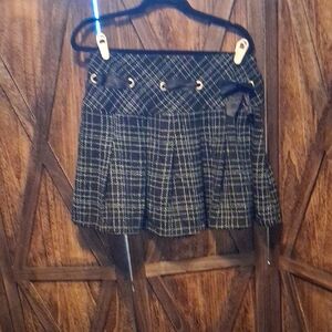 Elegant Black Plaid Mini Skirt